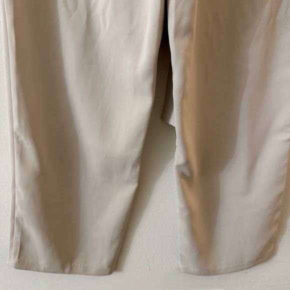 Quince Stretch Crepe Paperbag Pants Sand Off White Belted Waist size 10 NWT - Picture 15 of 16
